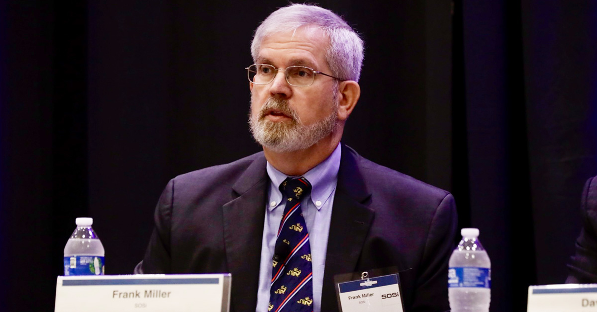 Frank Miller. The intel community veteran and former DIA official and SOSi / Exovera team member spoke at a GovCon conference.