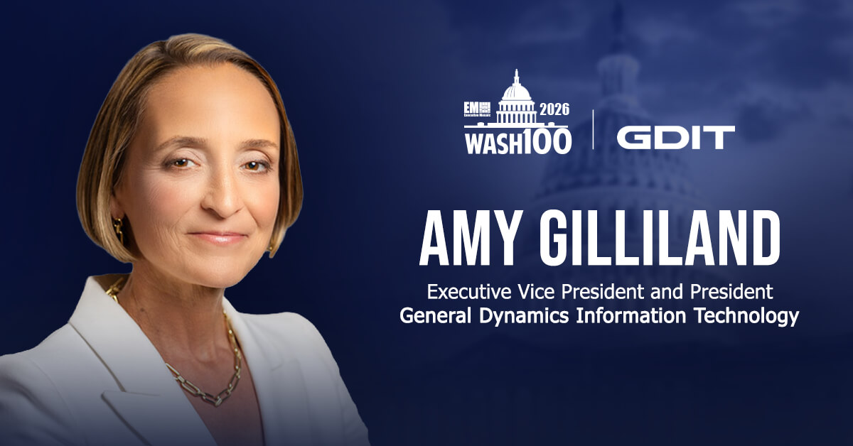 Amy Gilliland, executive vice president and president of GDIT. Gilliland won her ninth Wash100 Award in 2026.