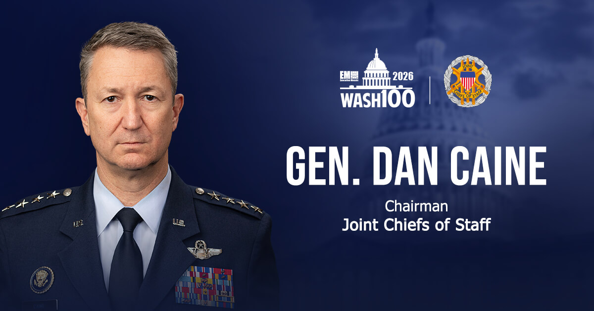 Gen. Dan Caine. The chairman of the Joint Chiefs of Staff has won the 2026 Wash100 Award for advancing military modernization.