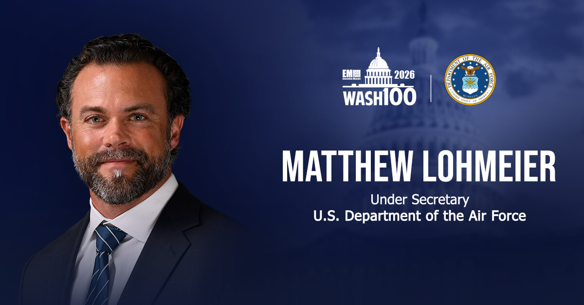 Matthew Lohmeier, under secretary of the Air Force, is a 2026 Wash100 winner.