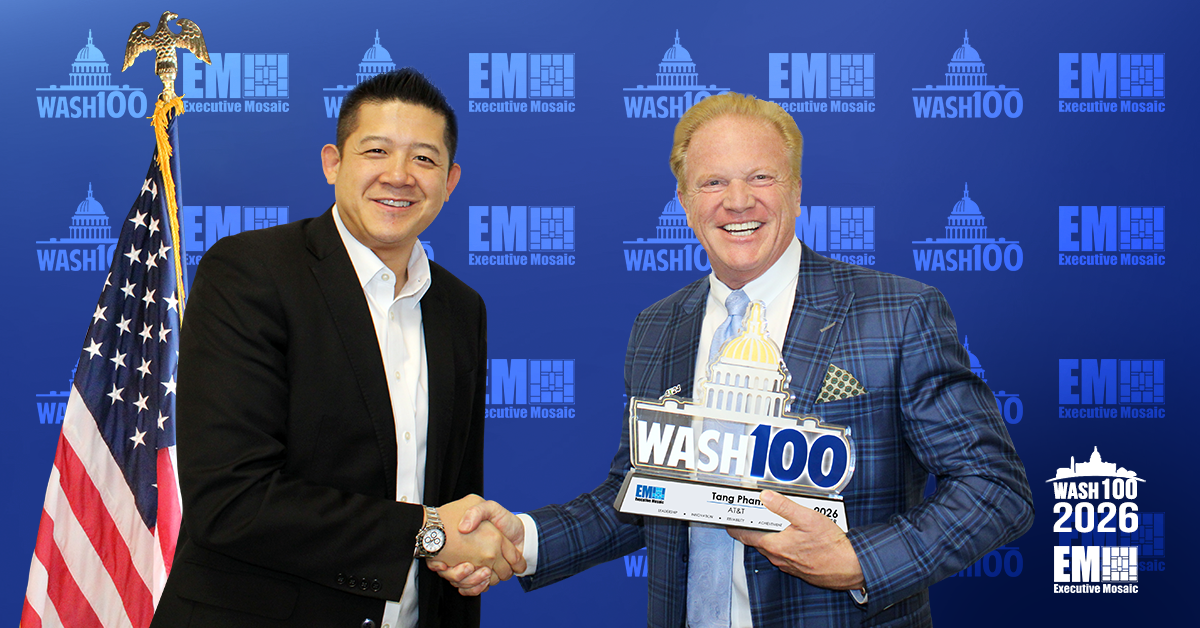 AT&T VP Tang Pham Accepts 2026 Wash100 Award From Executive Mosaic