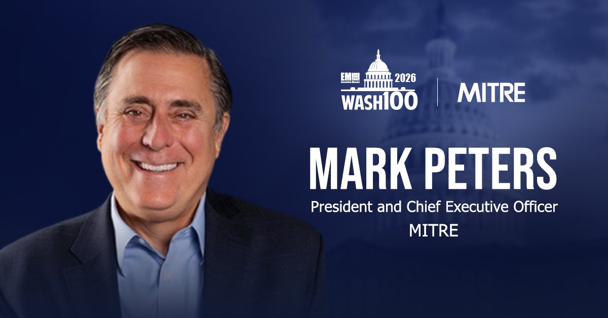 Mark Peters, CEO of MITRE, wins 2026 Wash100 Award.