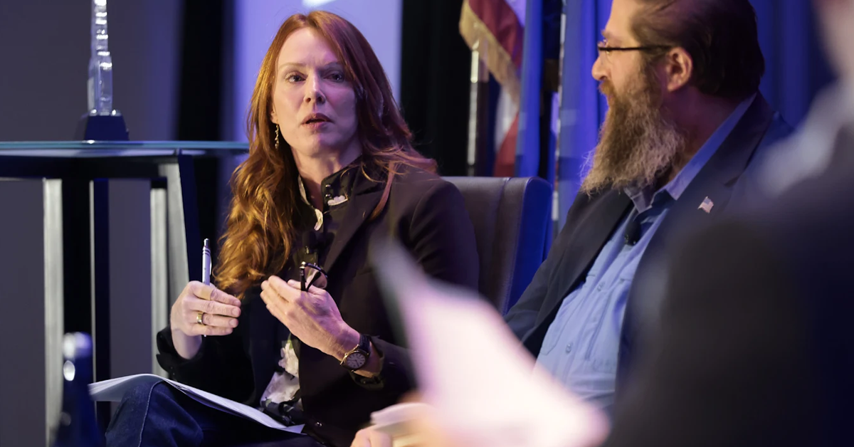 Angel Smith. Virtru president of global public sector spoke on cybersecurity models at Potomac Officers Club Summit. 