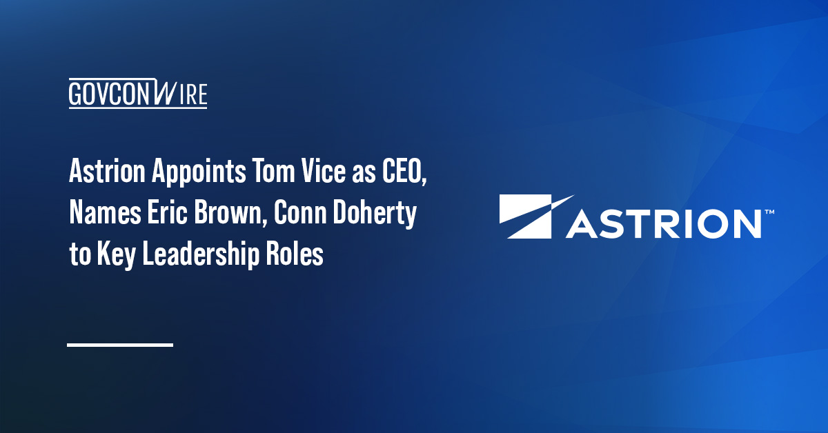 Astrion logo. Astrion has appointed Tom Vice as CEO, Eric Brown as president of space operations and Conn Doherty as CGO.