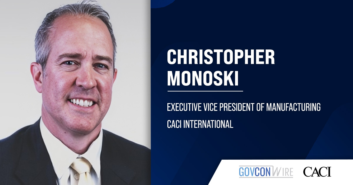 CACI EVP Christopher Monoski. Christopher Monoski has been appointed executive vice president of manufacturing at CACI.