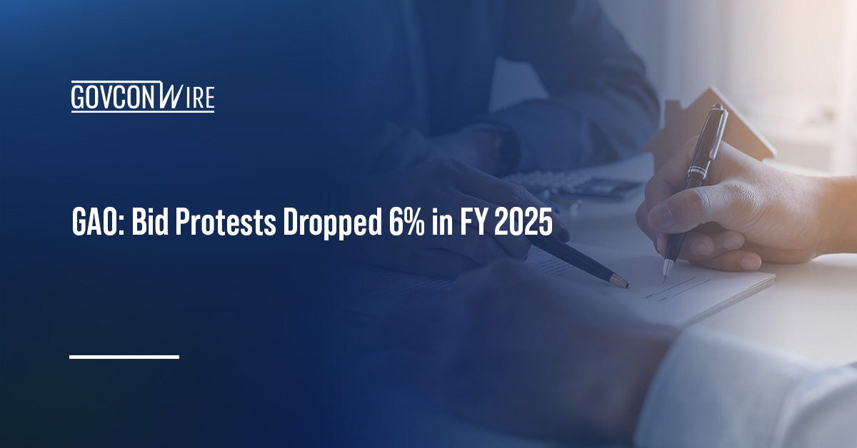 GAO: Bid Protests Dropped 6% in FY 2025 Government contracting. GAO reported a 6 percent drop in the number of bid protests in FY 2025.