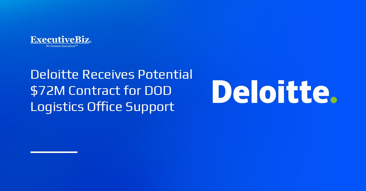 Deloitte logo. Washington Headquarters Services has awarded Deloitte a potential $71.7 million contract.