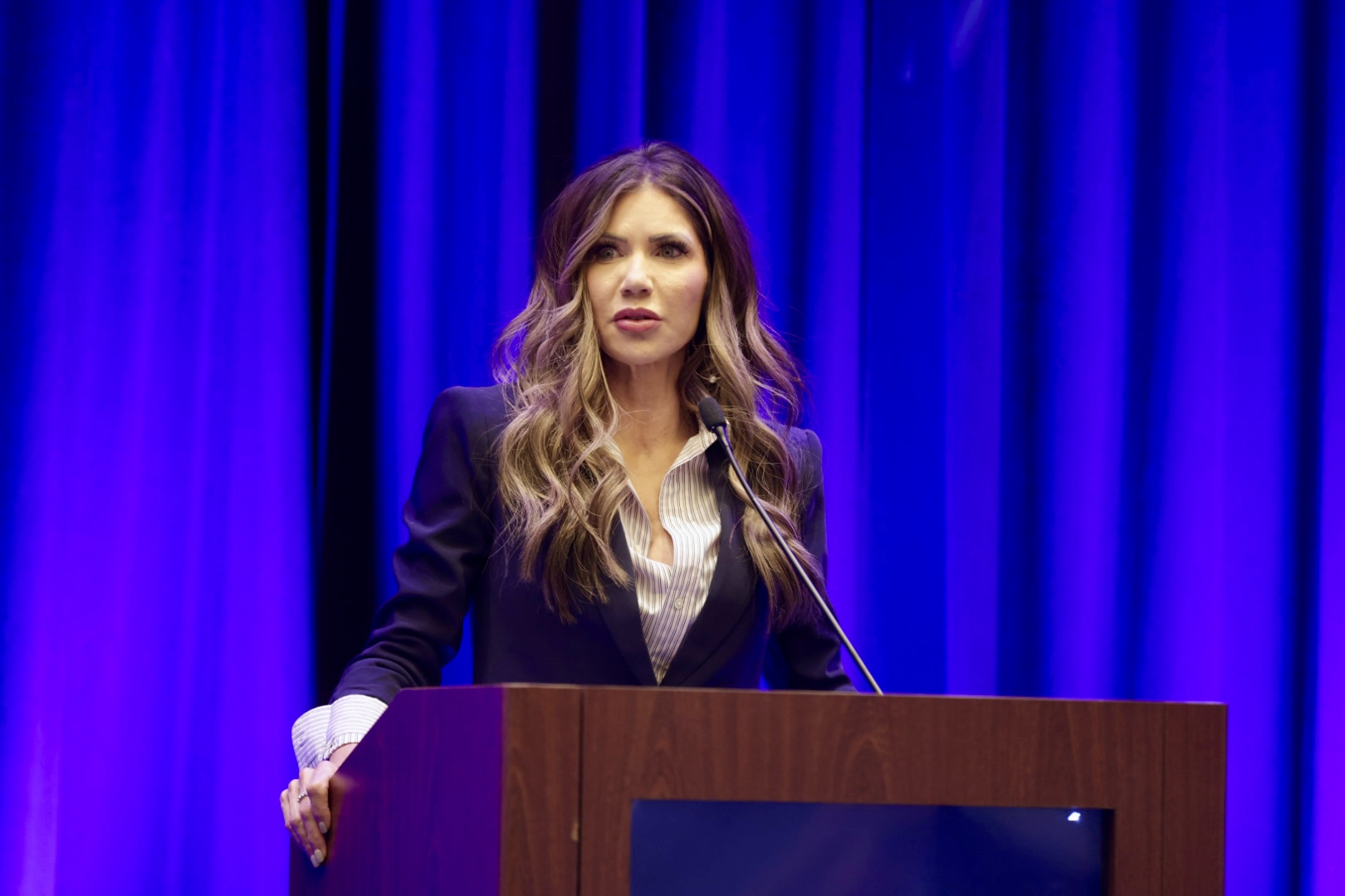 Former DHS Secretary Kristi Noem at the 2025 Homeland Security Summit.