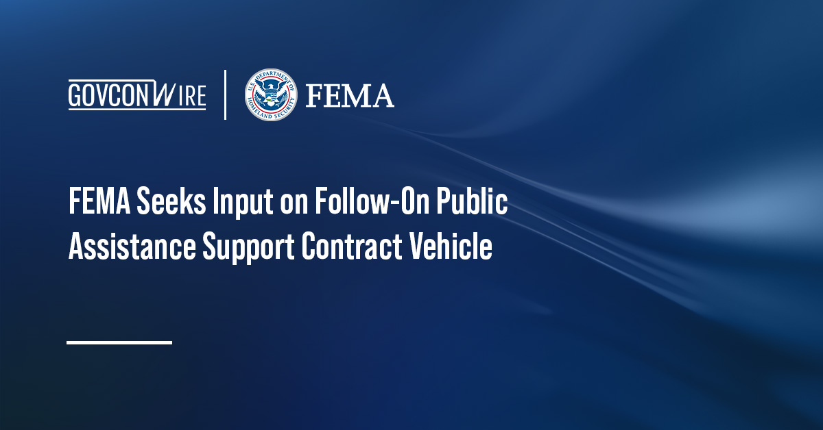 Federal Emergency Management Agency logo. FEMA has started seeking input on the proposed PA-TAC VI contract vehicle.