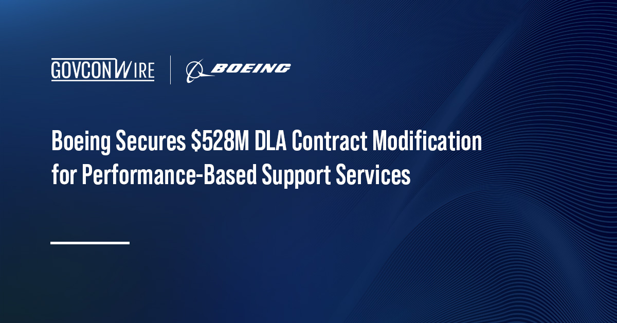 Boeing logo. The Defense Logistics Agency has awarded Boeing a contract modification for performance-based support services.
