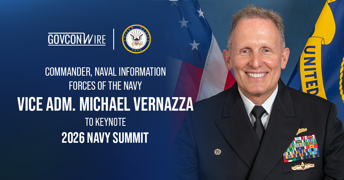 Vice Adm. Michael Vernazza. Vernazza is expected to discuss IW, AI and modernization at the 2026 Navy Summit