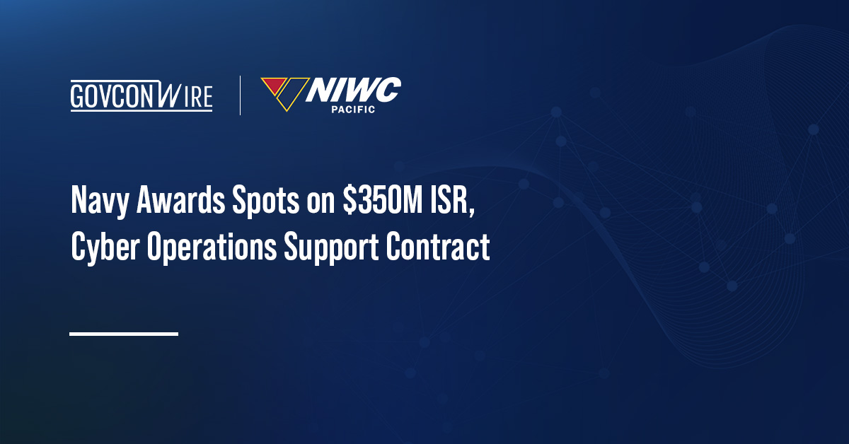 NIWC Pacific logo. NIWC Pacific has awarded spots on a potential $350 million contract for ISR and cyber support.