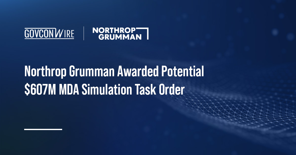 Northrop Grumman logo. Northrop received a potential $606.5 million MSV-TASD task order from MDA.