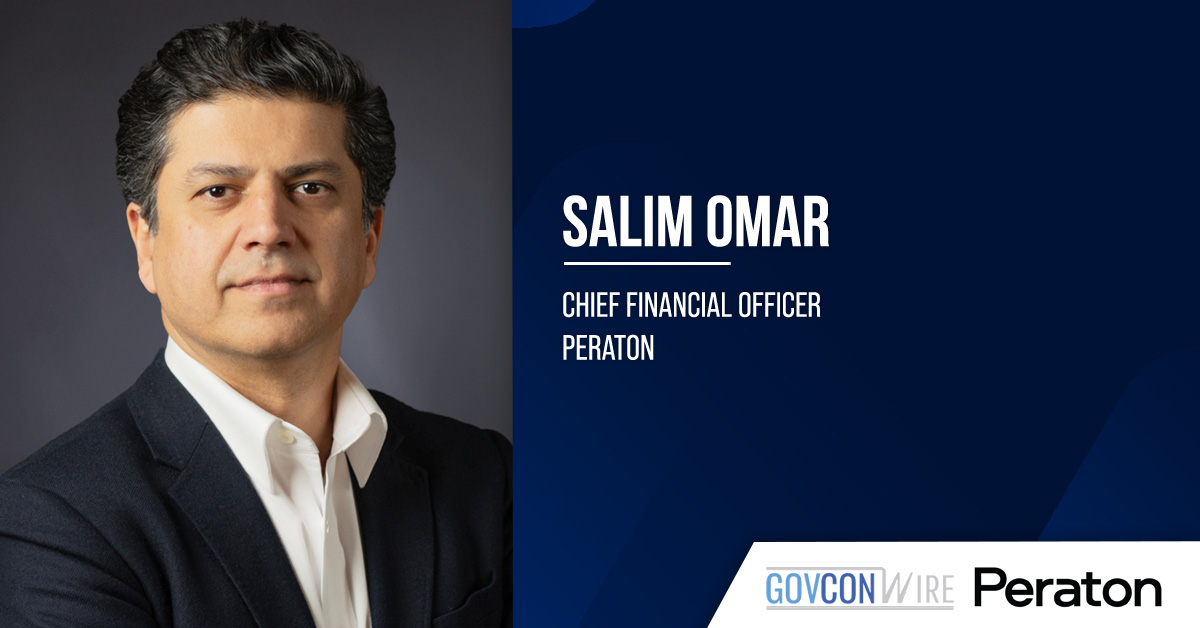 Salim Omar. The new permanent chief financial officer at Peraton was serving on an acting capacity.