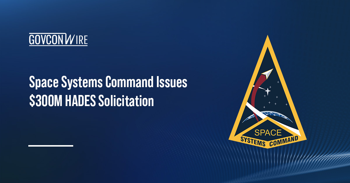 Space Systems Command logo. SSC released a request for proposals for the HADES contract.