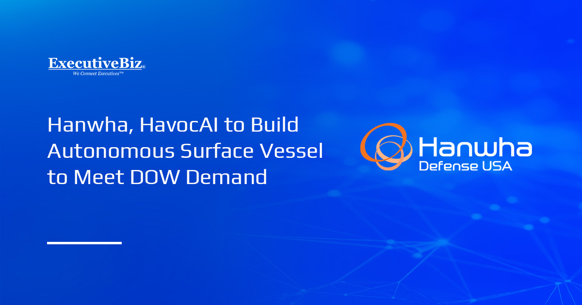 Hanwha Defense USA logo. Hanwha and HavocAI have signed an agreement to develop a 200-foot ASV.