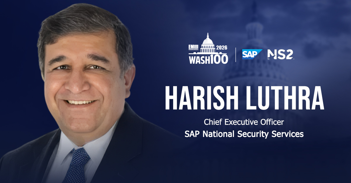 Harish Luthra, CEO of SAP National Security Services, is a 2026 Wash100 winner