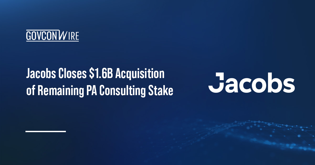 Jacobs logo. Jacobs closed its acquisition of the remaining equity interest in PA Consulting.