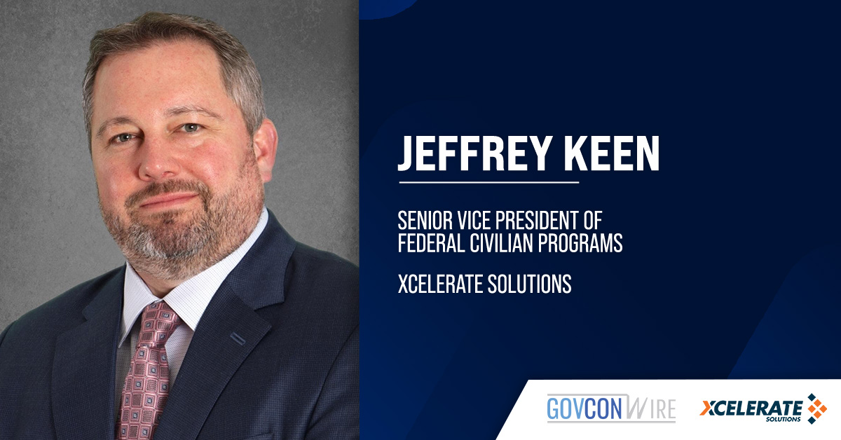 Jeffrey Keen Joins Xcelerate Solutions as SVP of Federal Civilian Programs Xcelerate Solutions SVP Jeffrey Keen. Xcelerate Solutions appointed Jeffrey Keen as SVP of federal civilian programs.