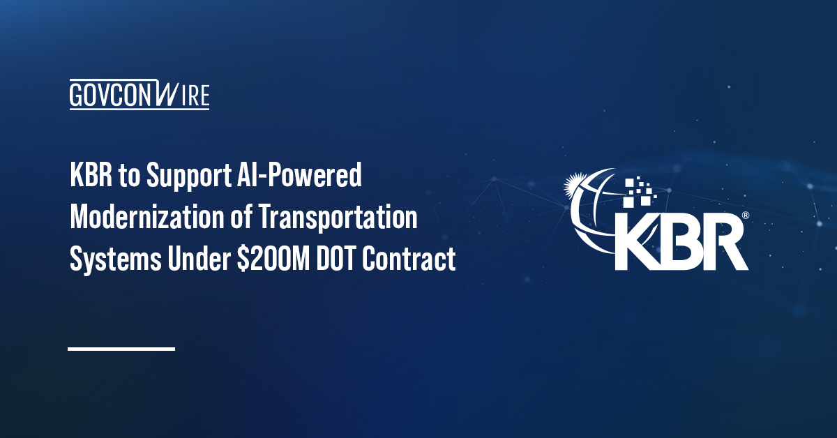 KBR logo. KBR will support DOT agencies with AI, modeling and engineering services under a $200 million contract