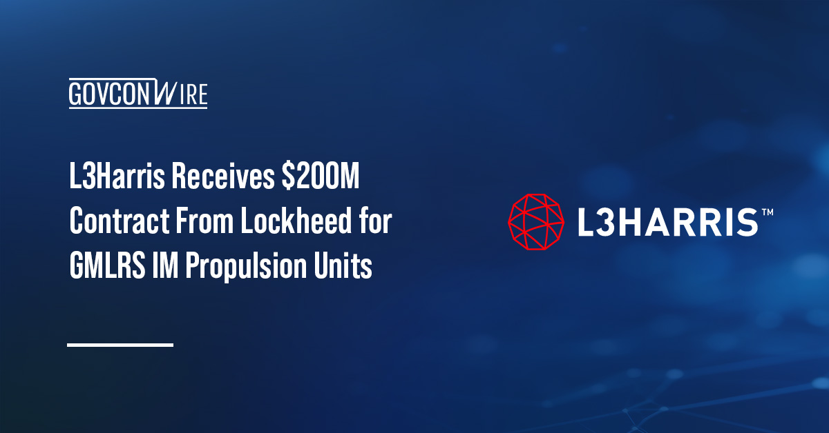 L3Harris Receives $200M Contract From Lockheed for GMLRS IM Propulsion Units L3Harris logo. L3Harris secured a potential $200 million follow-on contract from Lockheed to produce GMLRS rocket motors.