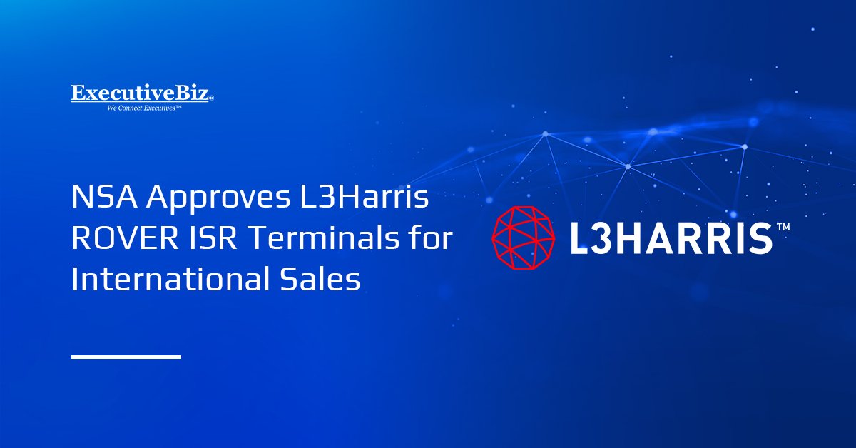 L3Harris logo. NSA has approved L3Harris' ROVER ISR terminals for foreign military sales.