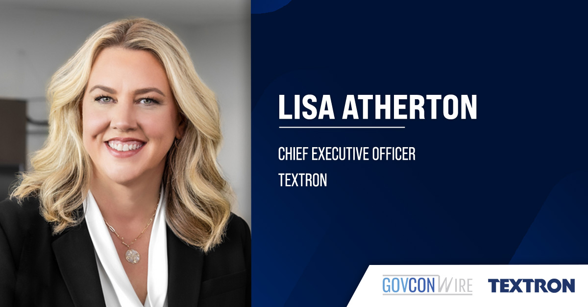 Lisa Atherton, CEO of Textron. Atherton commented about Textron's plan to separate its industrial business