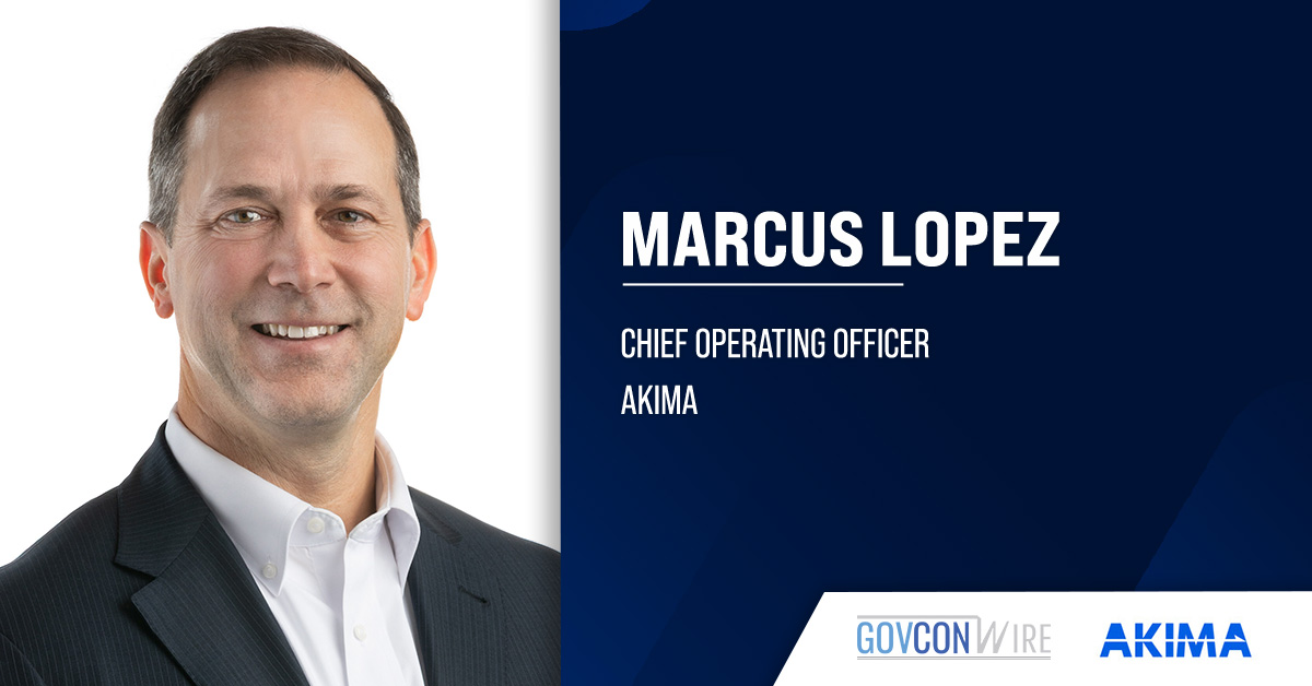 Akima COO Marcus Lopez. Akima has appointed former U.S. Navy officer Marcus Lopez as chief operating officer.