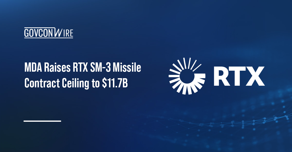 RTX logo. MDA expanded RTX’s SM-3 contract to $11.74 billion for sustainment and support of missile defense systems