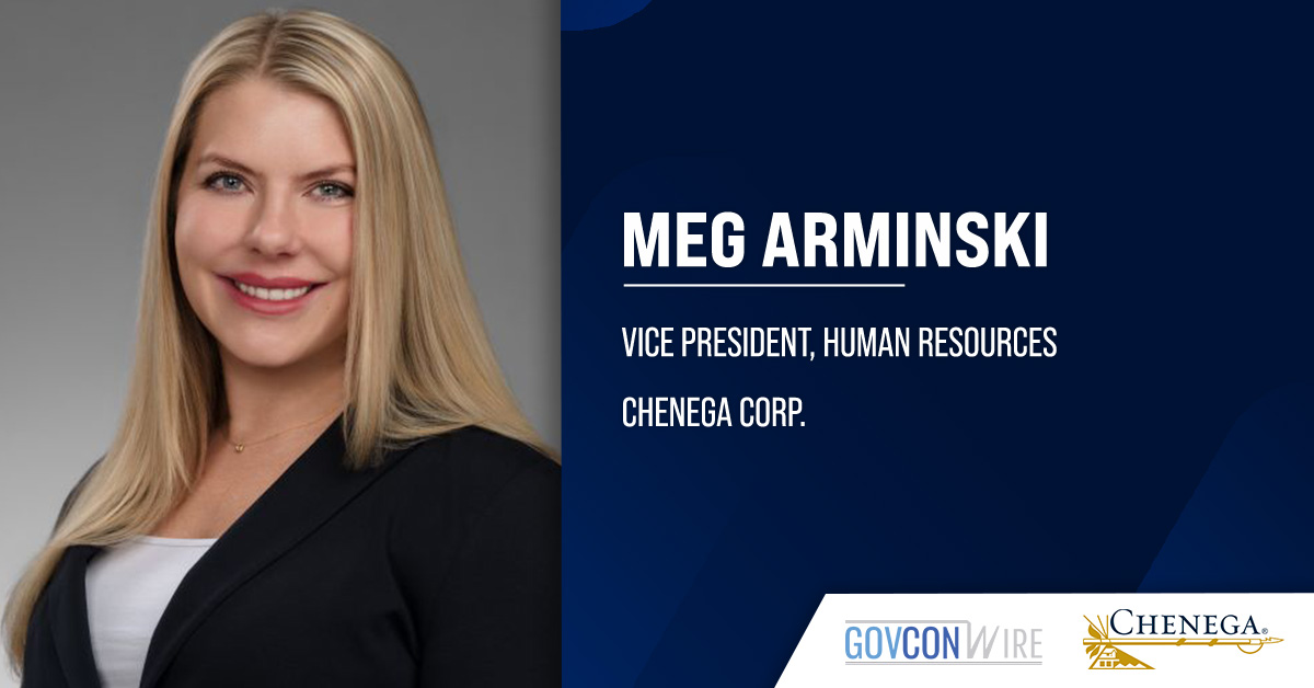 Meg Arminski, vice president of human resources at Chenega. Arminski brings to Chenega 20 years of HR leadership experience