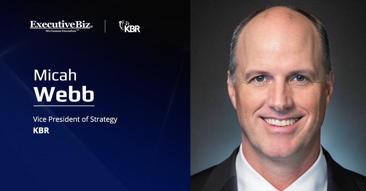 Micah Webb. KBR appoints Micah Webb as vice president of strategy within its mission technology solutions business.