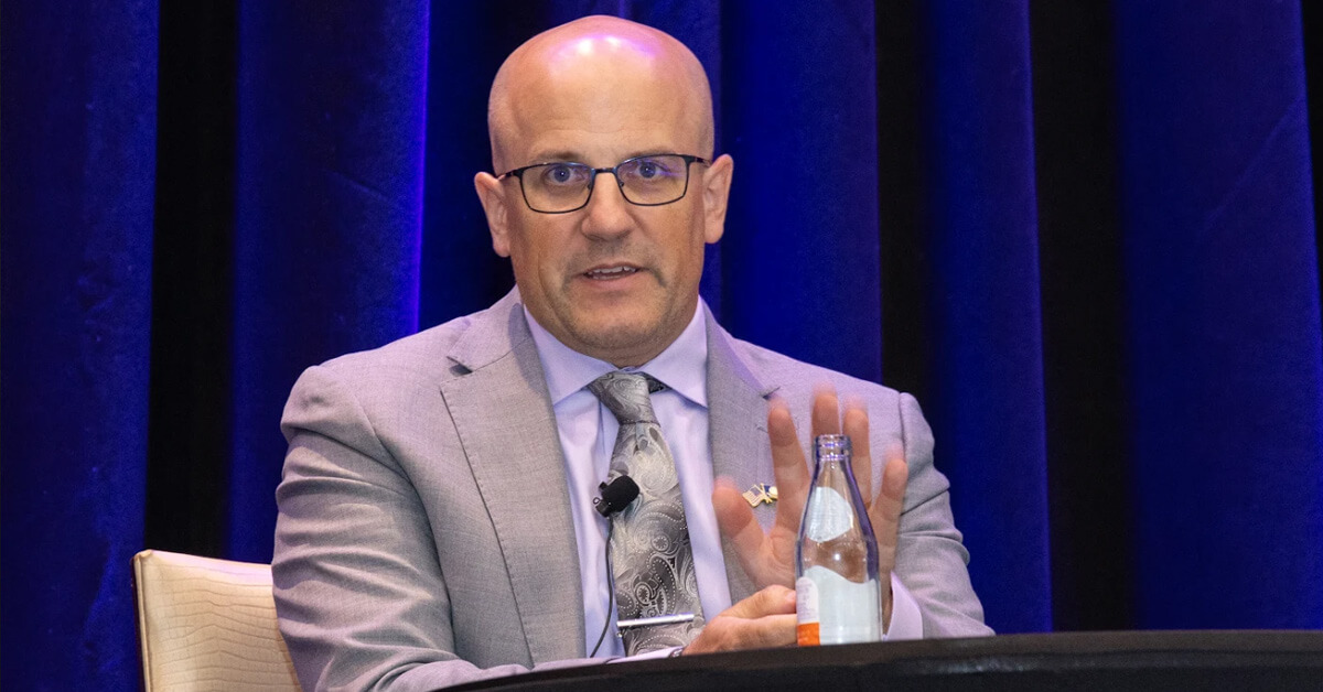 Richard Okrasinski. The Navy submarine official spoke on a panel at Potomac Officers Club's 2025 Navy Summit.