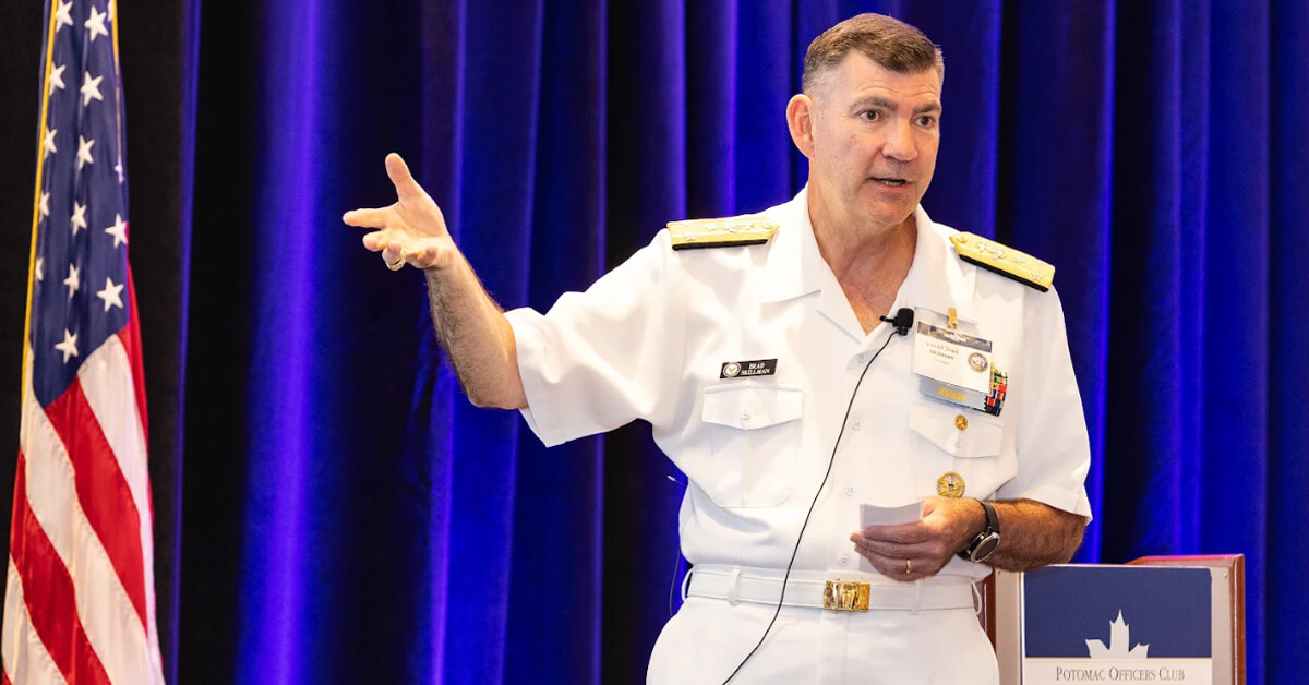 Brad Skillman. The Navy VADM and deputy chief of naval operations spoke at a Potomac Officers Club event.