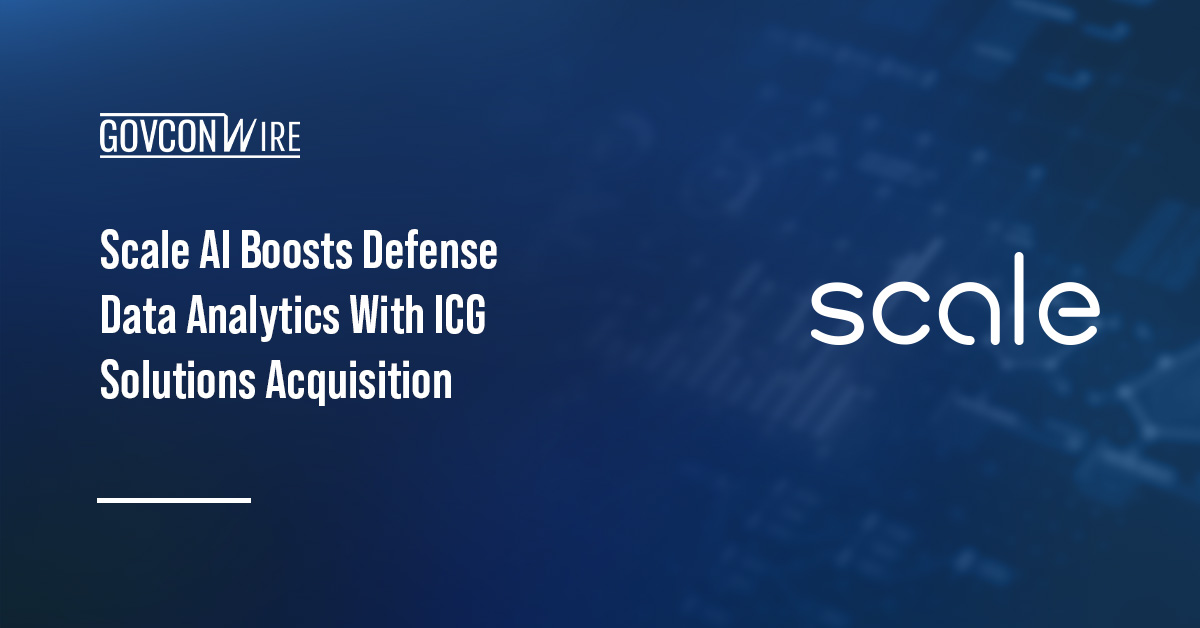 Scale AI logo. Scale AI has acquired ICG Solutions to boost its defense data analytics capabilities.