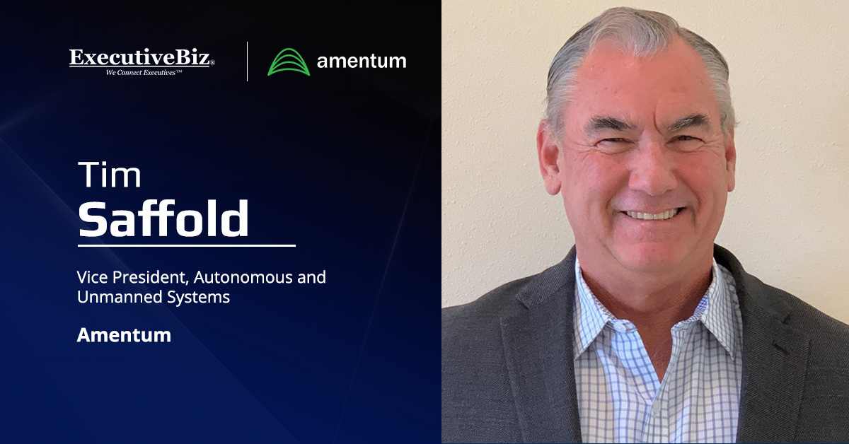 Tim Saffold, vice president at Amentum. In an interview, Saffold discuss Amentum's approach to countering drone threats