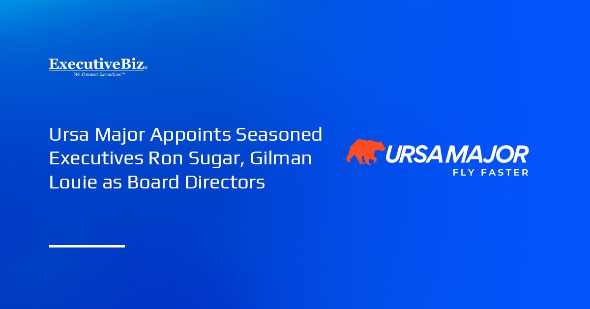 Ursa Major logo. Ron Sugar and Gilman Louie, new company board directors
