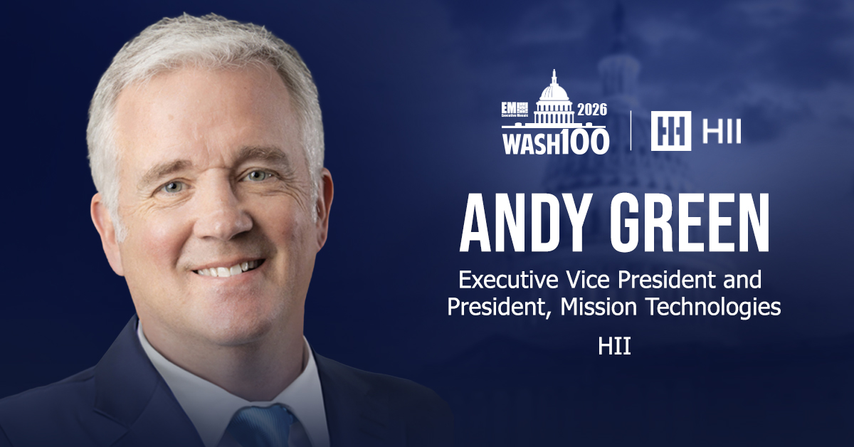 Andy Green. The executive vice president of HII and president of HII Mission Technologies won the 2026 Wash100 Award.