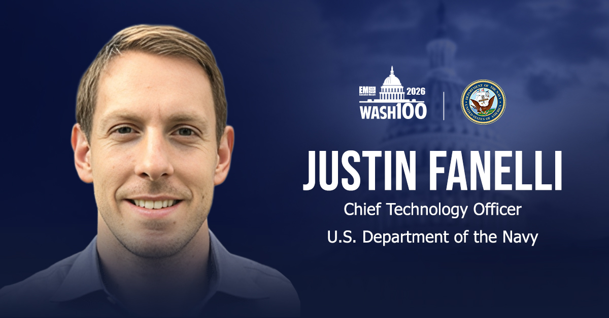 Navy CTO Justin Fanelli. Navy CTO Justin Fanelli was awarded the 2026 Wash100 Award by Executive Mosaic.