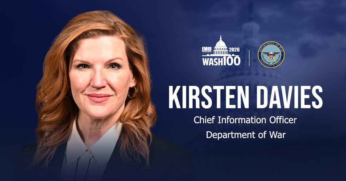 DOW CIO Kirsten Davies has been named a 2026 Wash100 Award winner for her leadership in cybersecurity, IT modernization and digital transformation.