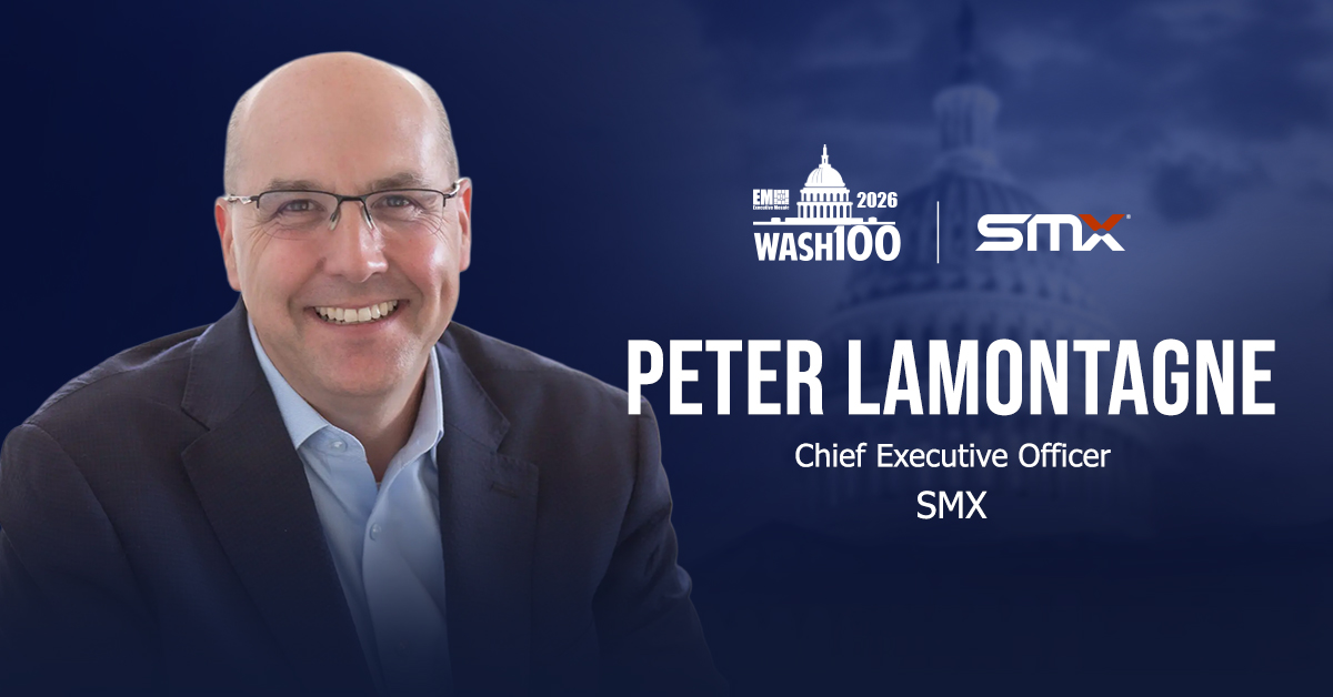 SMX CEO Peter LaMontagne. SMX CEO Peter LaMontagne was awarded the 2026 Wash100 Award by Executive Mosaic.