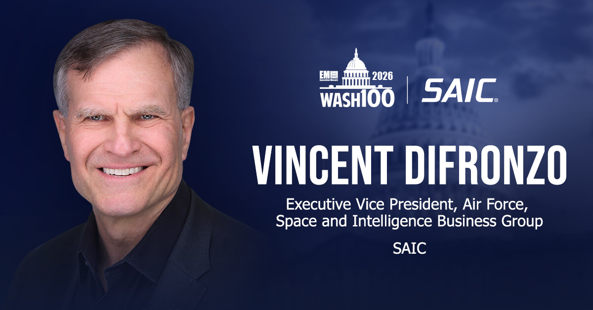 Vincent DiFronzo. The SAIC EVP won the 2026 Wash100 Award.