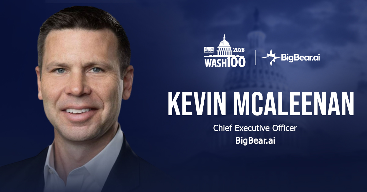 Kevin McAleenan. The BigBear.ai CEO received his third Wash100 Award from Executive Mosaic.