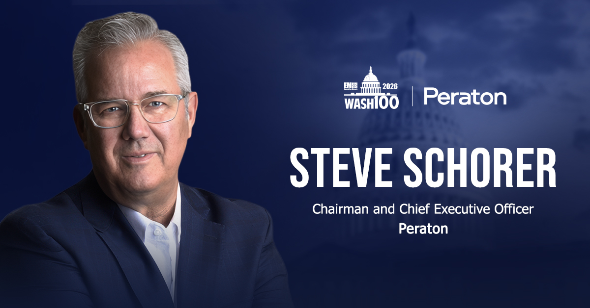 Steve Schorer. The Peraton chairman, president and CEO has won the 2026 Wash100 Award from Executive Mosaic.