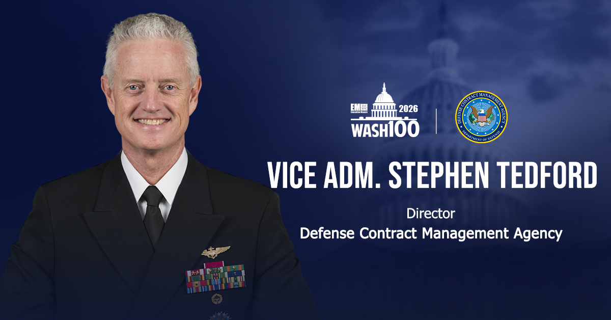 Vice Adm. Stephen Tedford, director of the Defense Contract Management Agency. Tedford is a 2026 Wash100 awardee.
